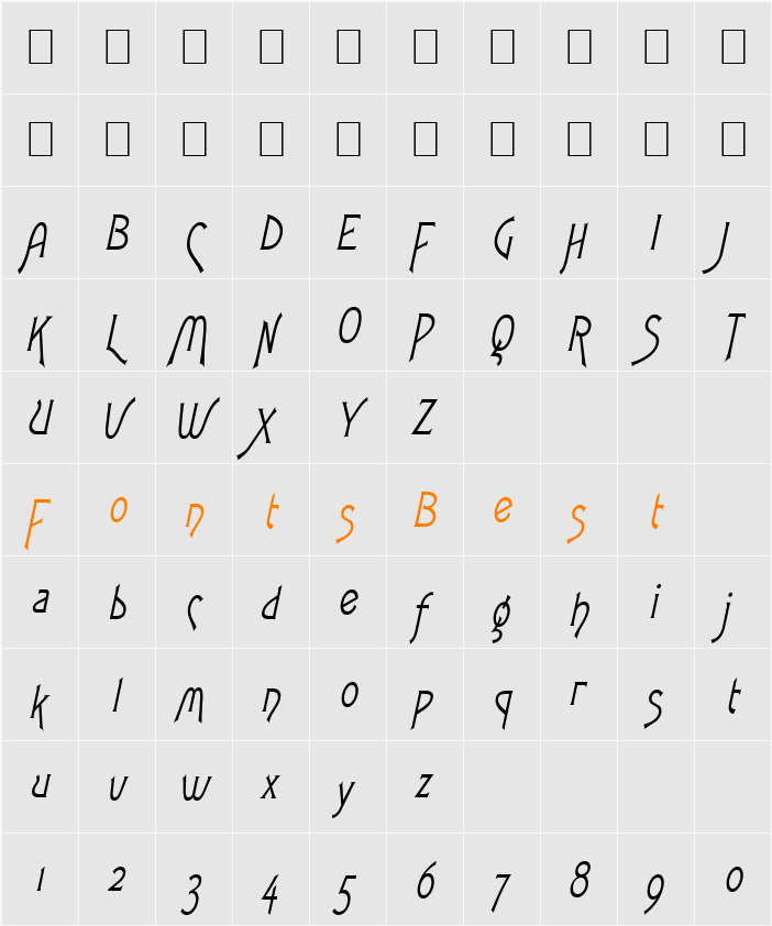 Fletch-Condensed Character Map