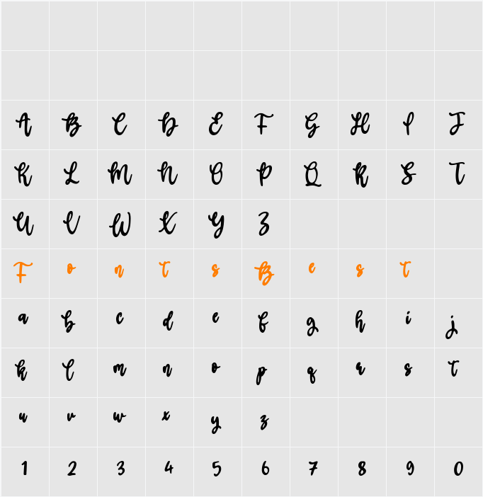 Boldman Character Map