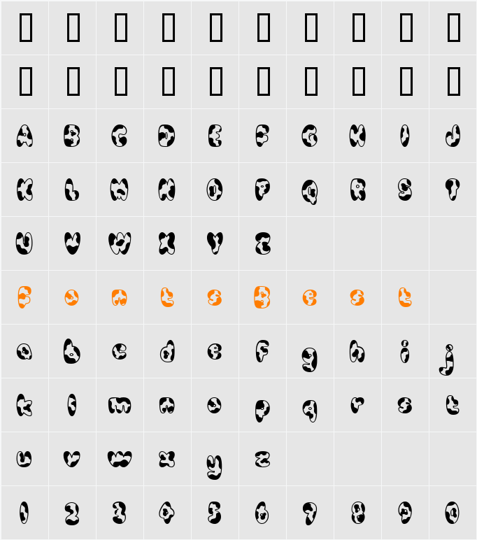 Cowpoke BI Character Map
