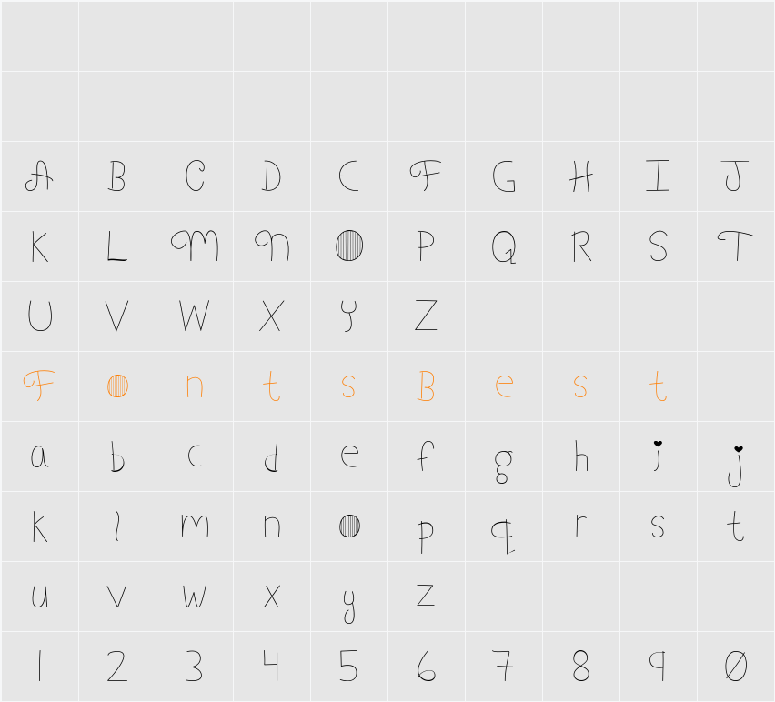 My Font Addiction  Character Map