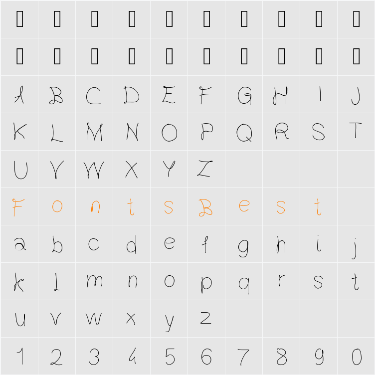 Gaelle203Font Character Map
