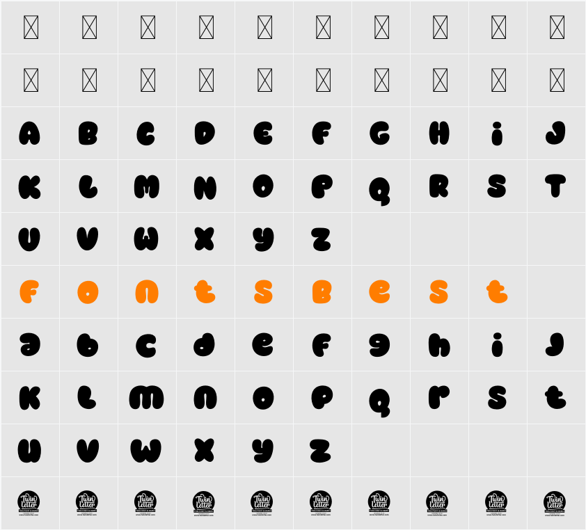 BAMEW Bold Personal Use Character Map