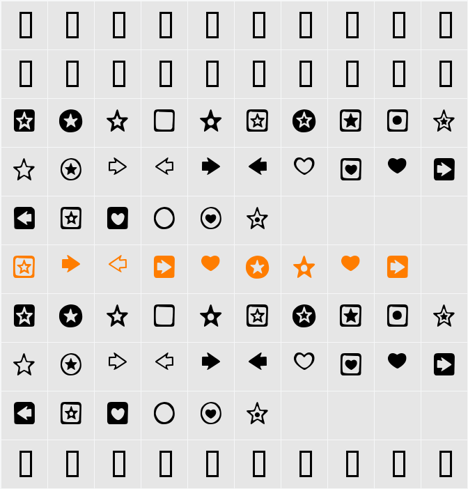 Charms BV Character Map