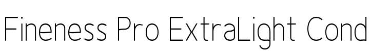 Fineness Pro ExtraLight Cond Font Image