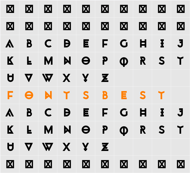 Monohypster Character Map