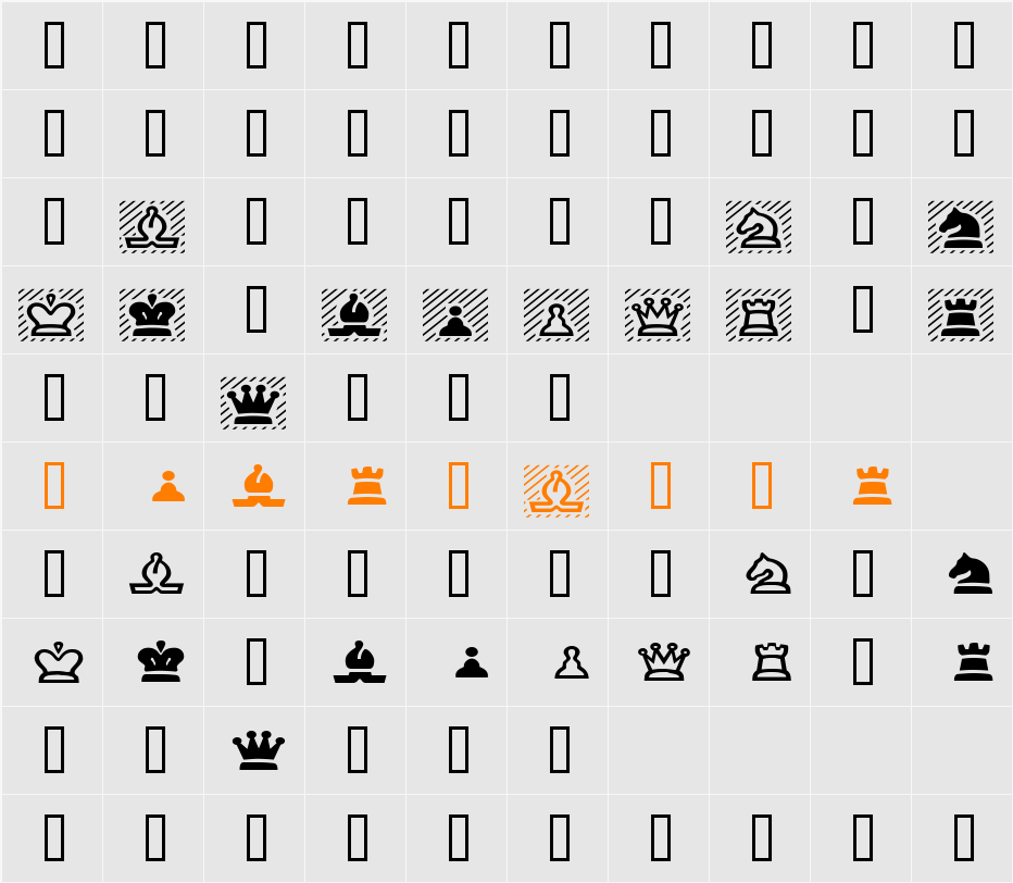 ChessPiece Character Map