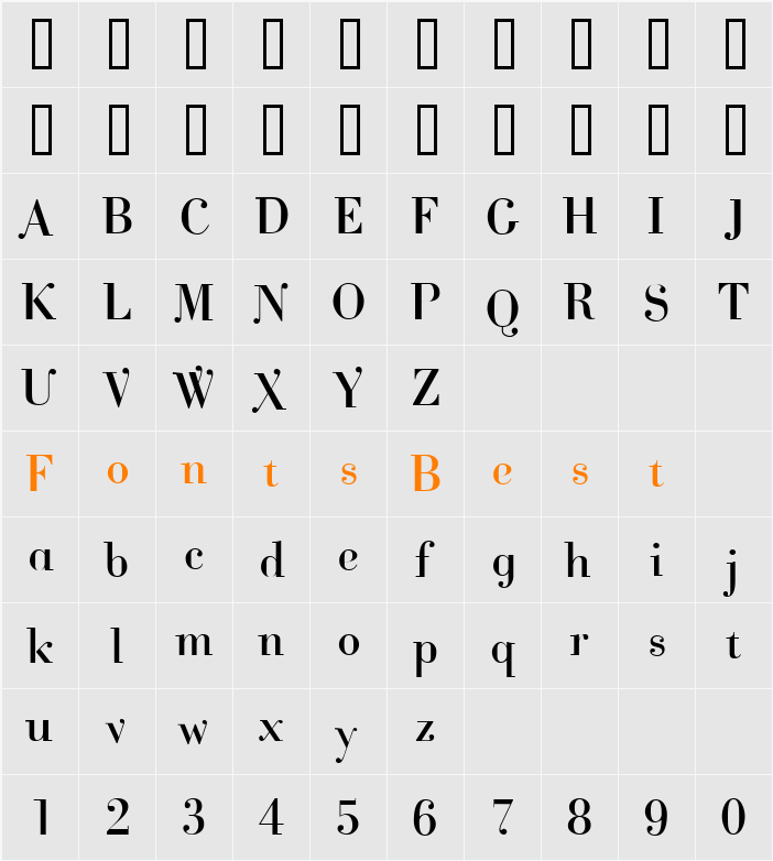 Cantabile Character Map