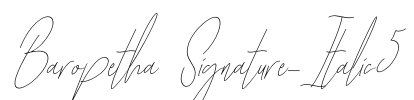 Baropetha Signature_Italic5 Font Image