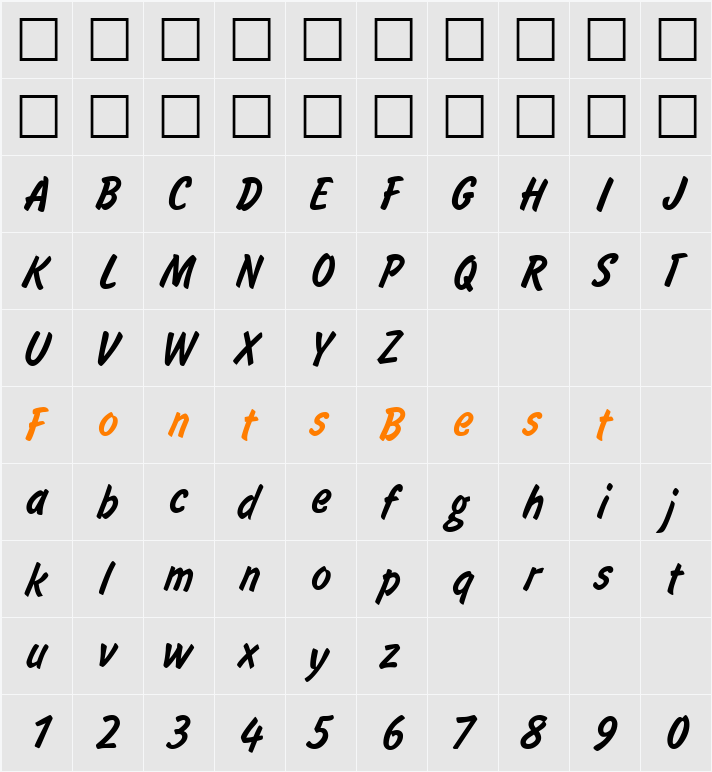 InformCTT Character Map