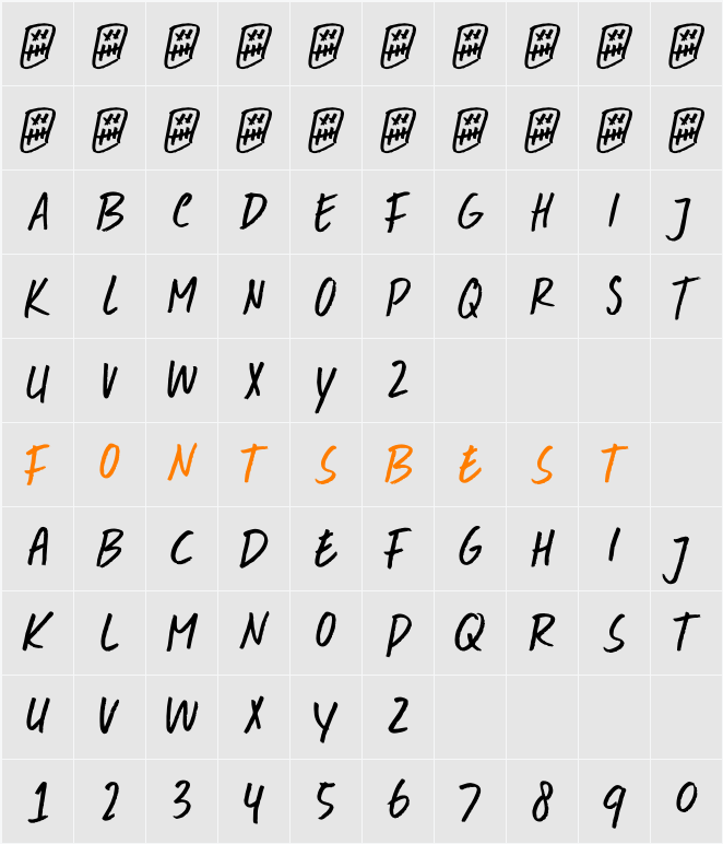 DK Double Quick Character Map