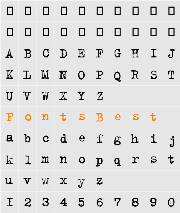 B52 Character Map