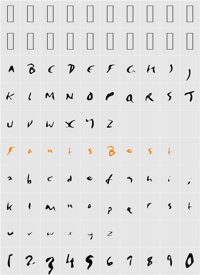 Badpalace 1 Character Map