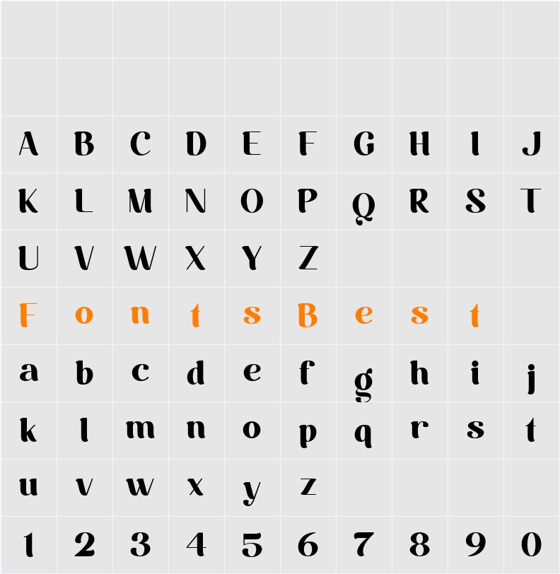 Bloadrish Character Map