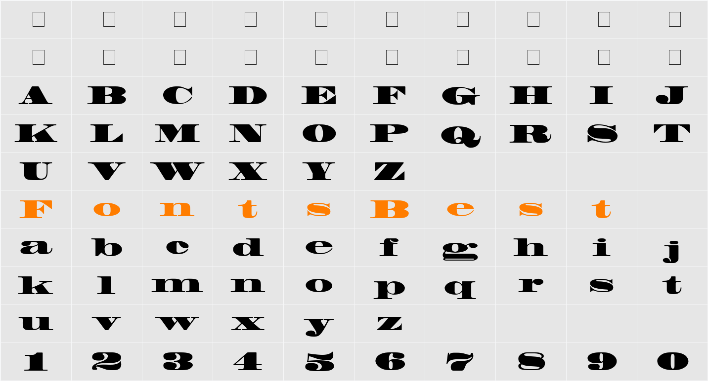 Facade SSi Character Map
