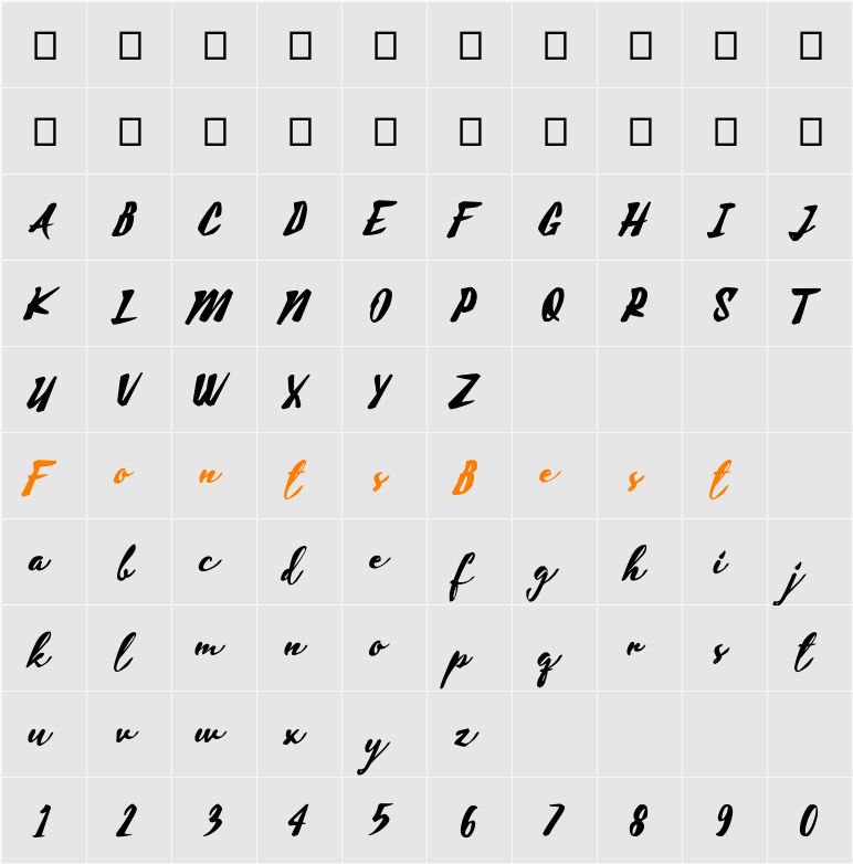 Aline Character Map