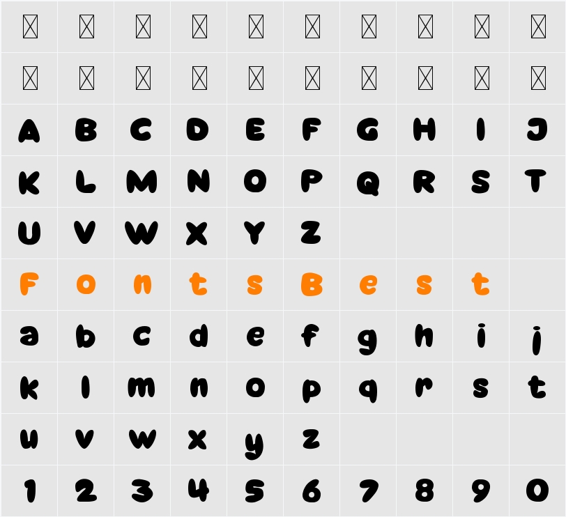 Brocil Character Map