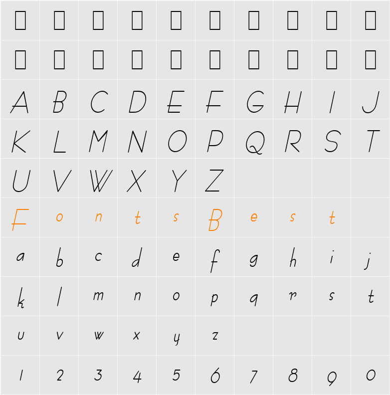 Bernie-Condensed Character Map