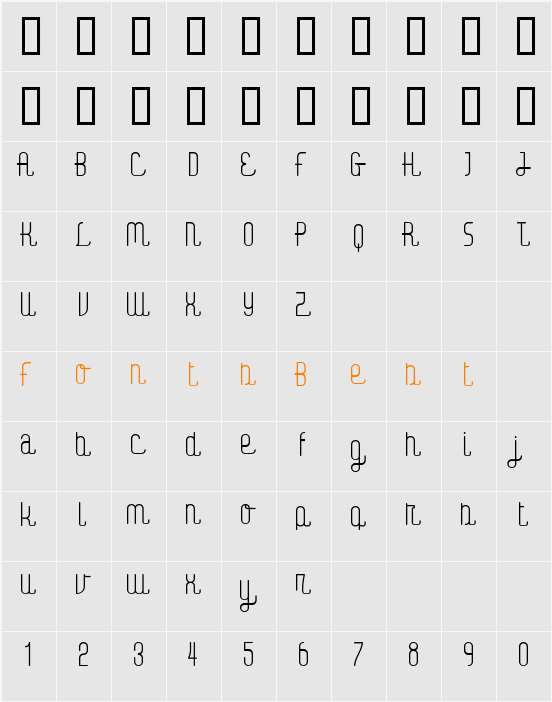 Digital Kauno Character Map