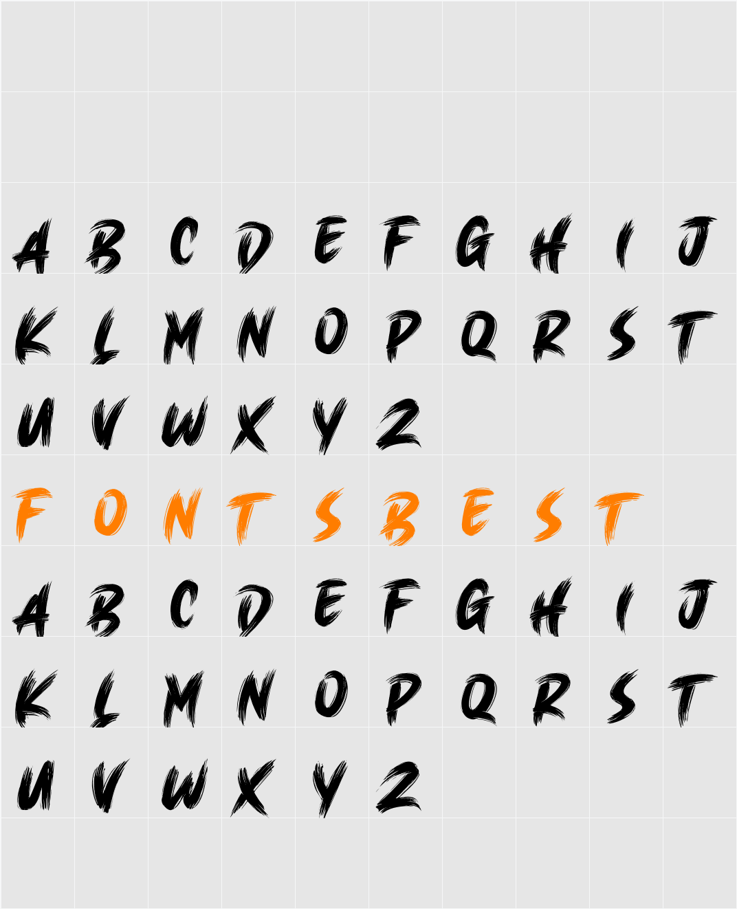 Brush King Character Map