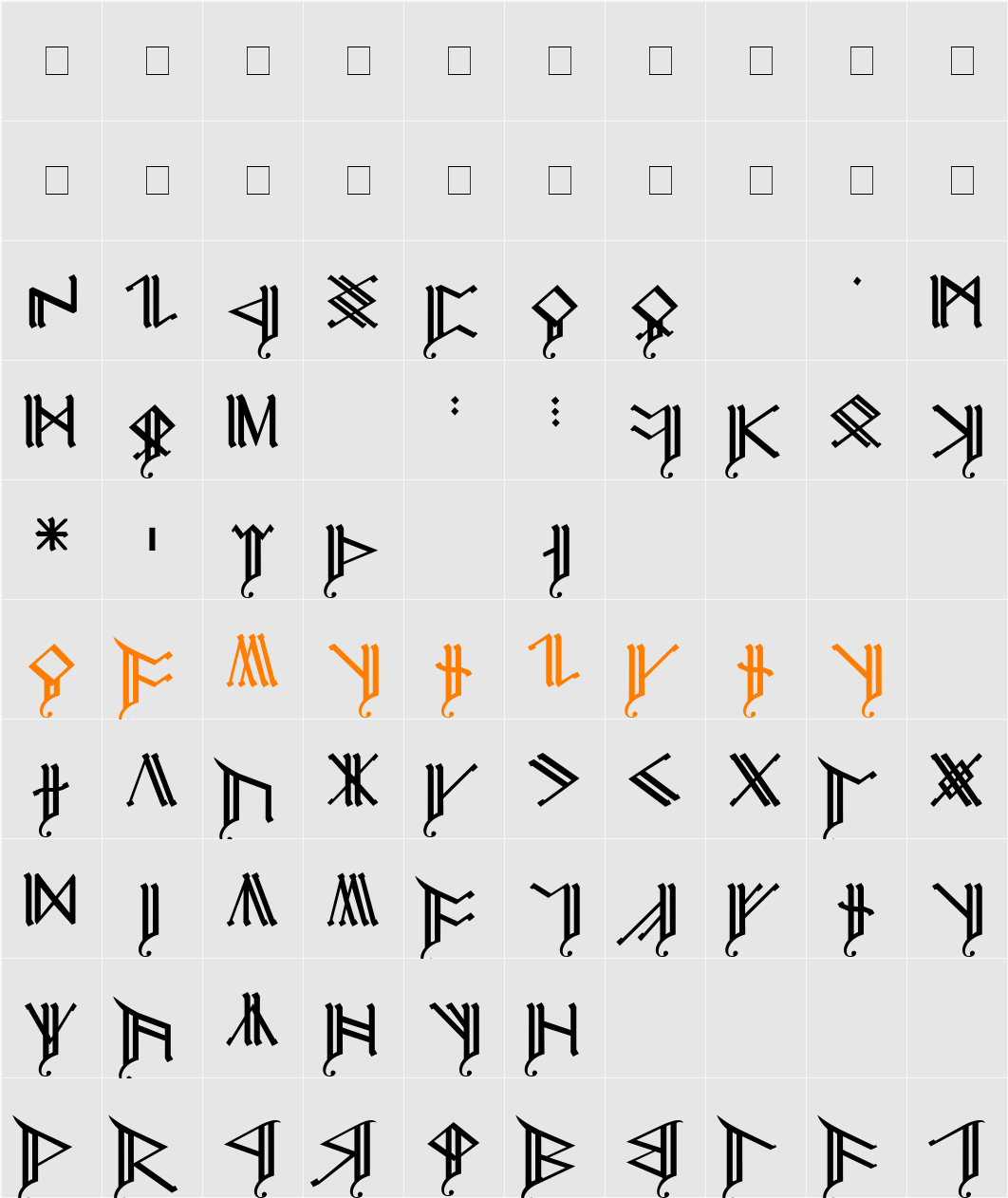Cirth Erebor Caps-2 Character Map