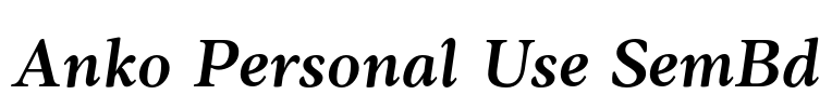 Anko Personal Use SemBd Font Image
