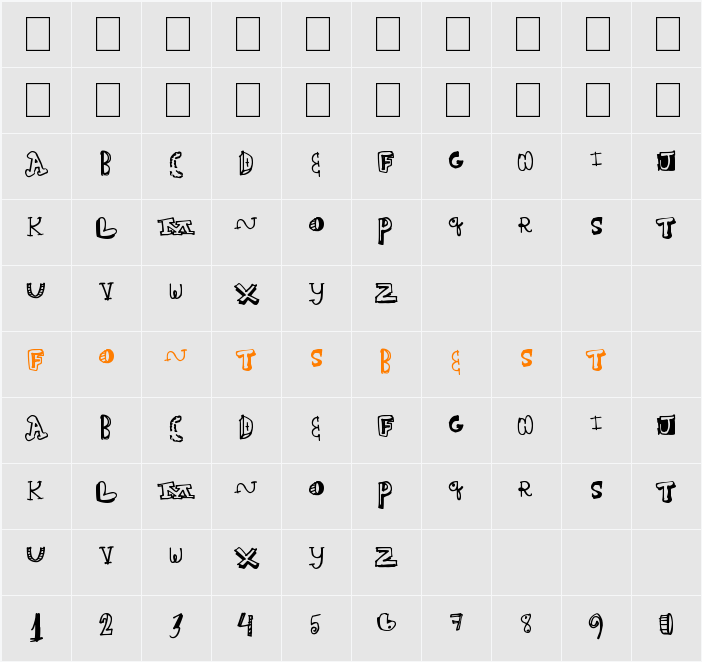 FairHouse Character Map