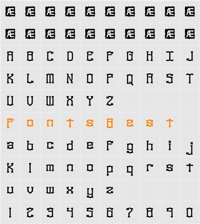 Naughts BRK Character Map