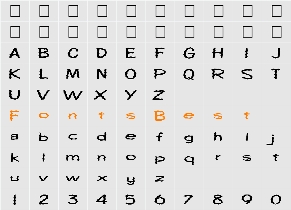 FZ WACKY 64 EX Character Map