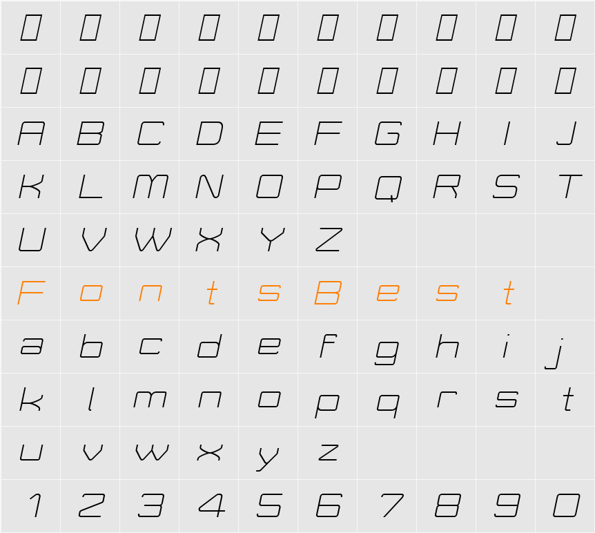 Move-X Character Map