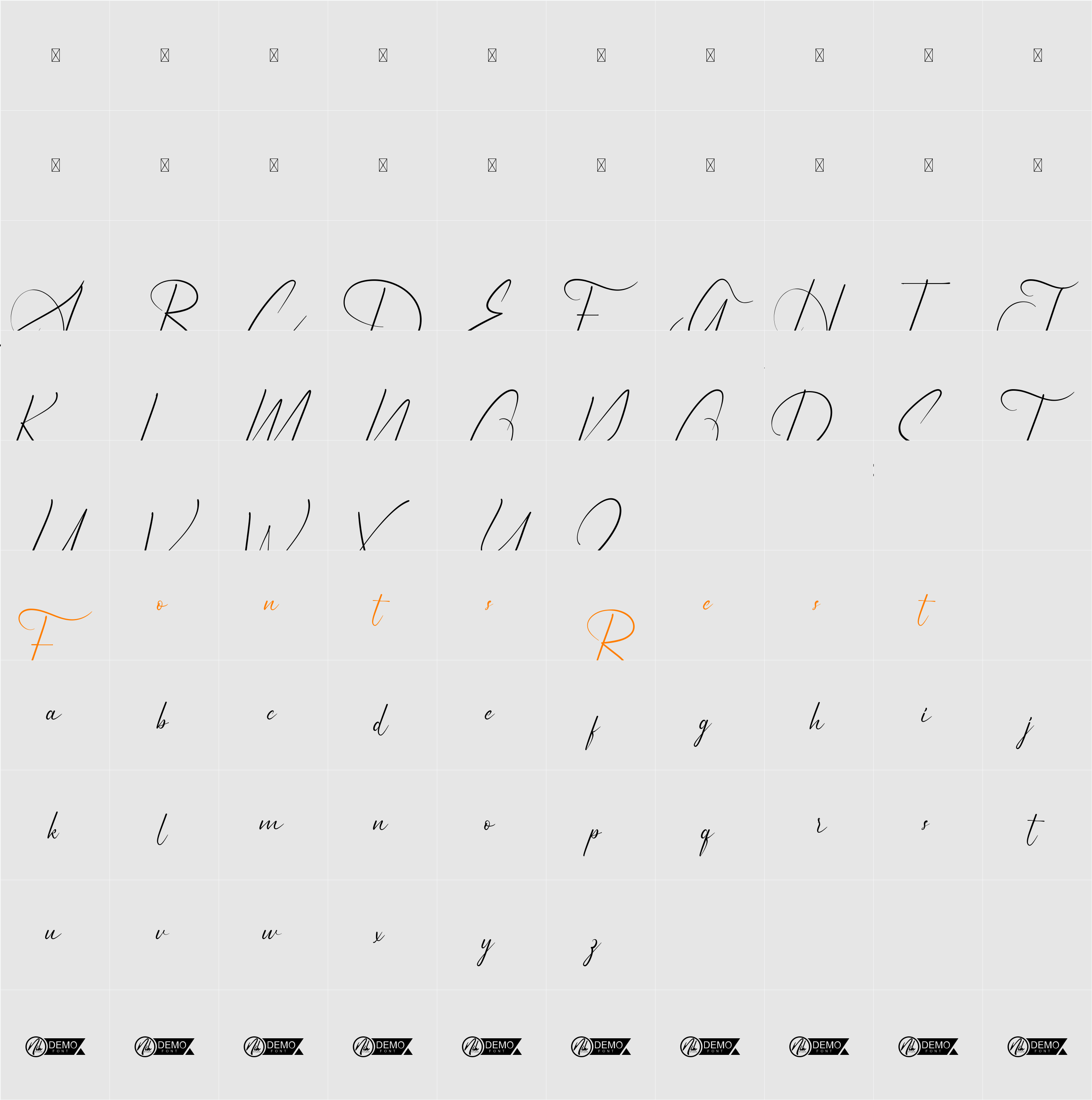 Amaya Demo Character Map