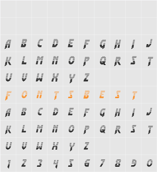 Flash Rogers Gradient Character Map