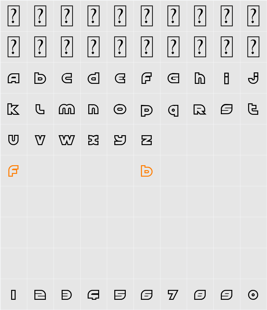 Astral Delight Upright Character Map