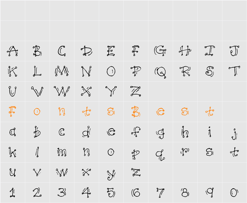 AnniesWiggleDots Character Map
