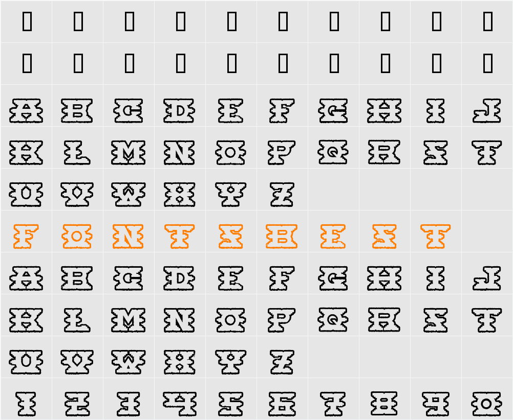 MontezumaAncient Character Map