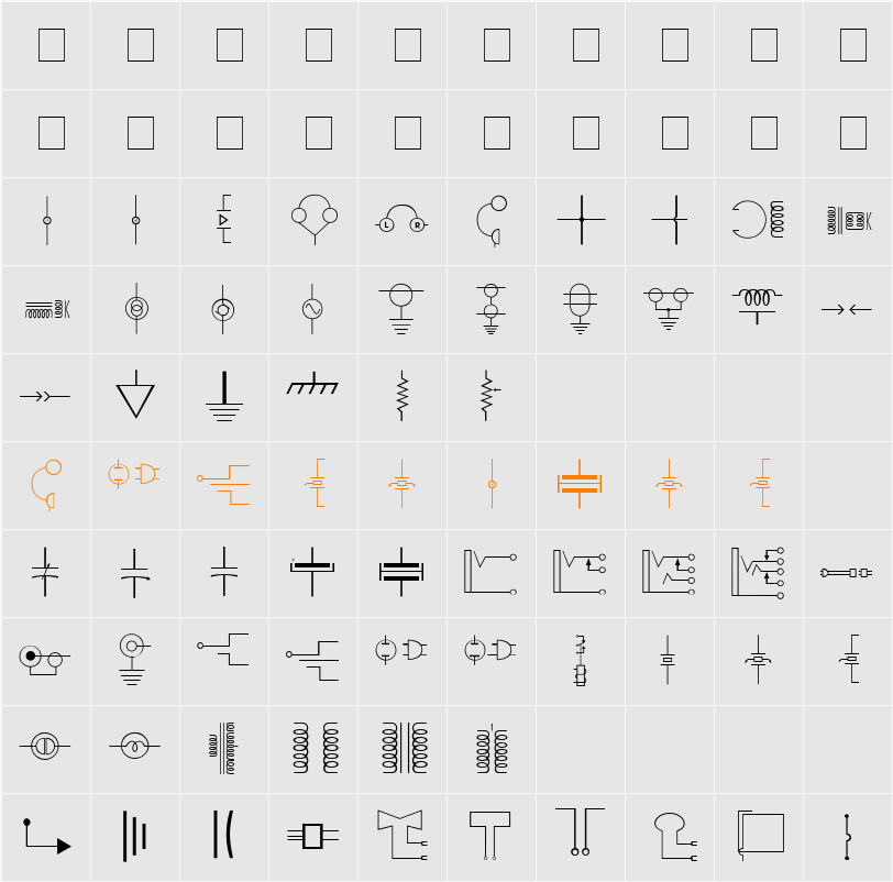 Circuit Board Character Map