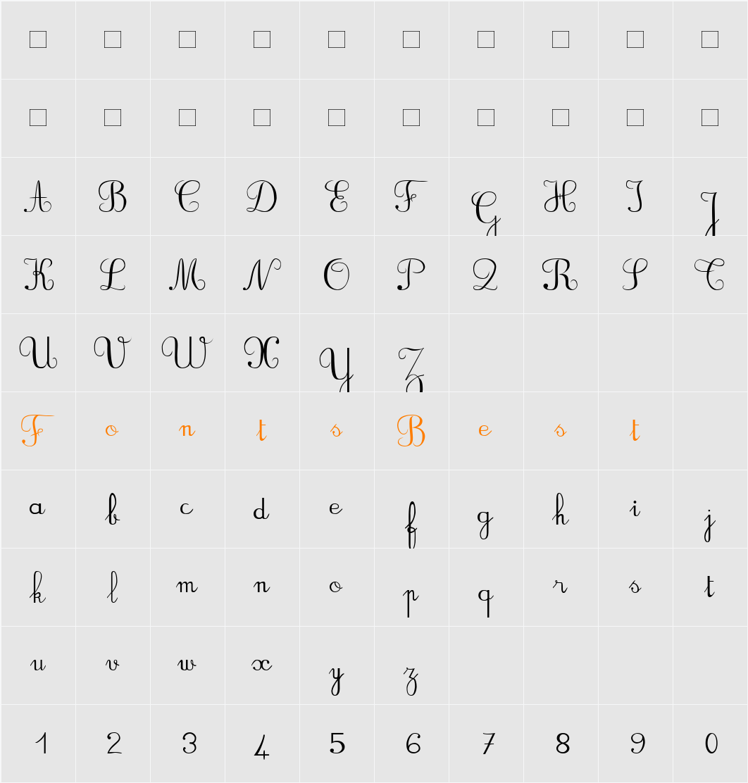 BV_Rondes2 Character Map