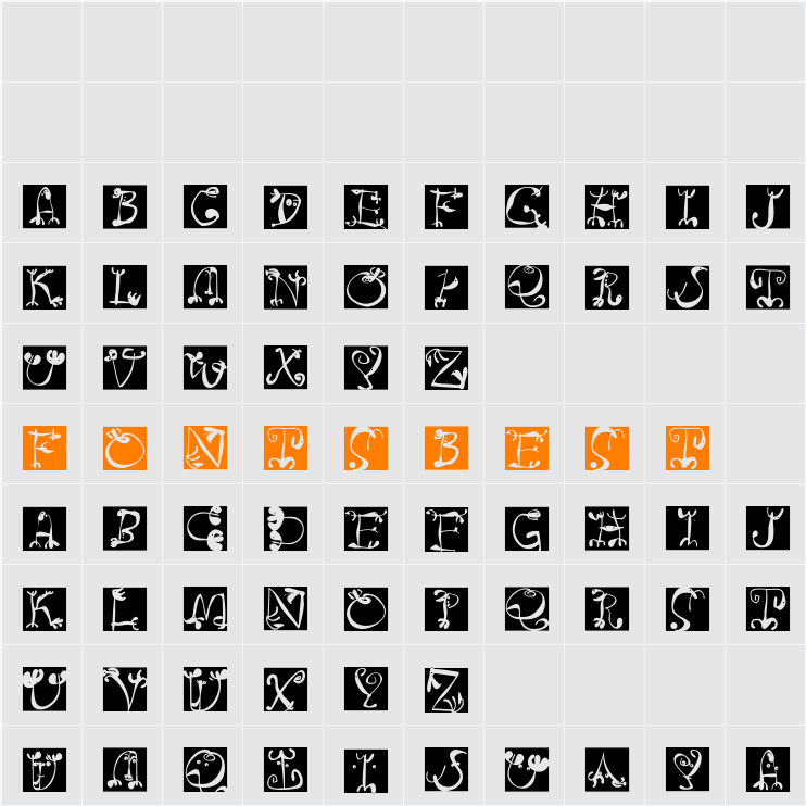 CircusBoldSquaresInvers Character Map