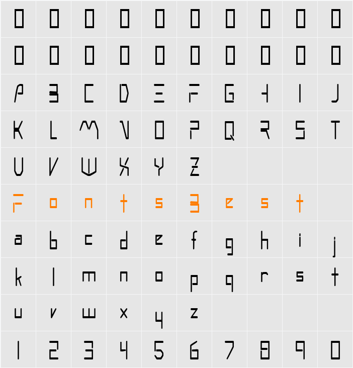 MoonwalkerCondensed Character Map