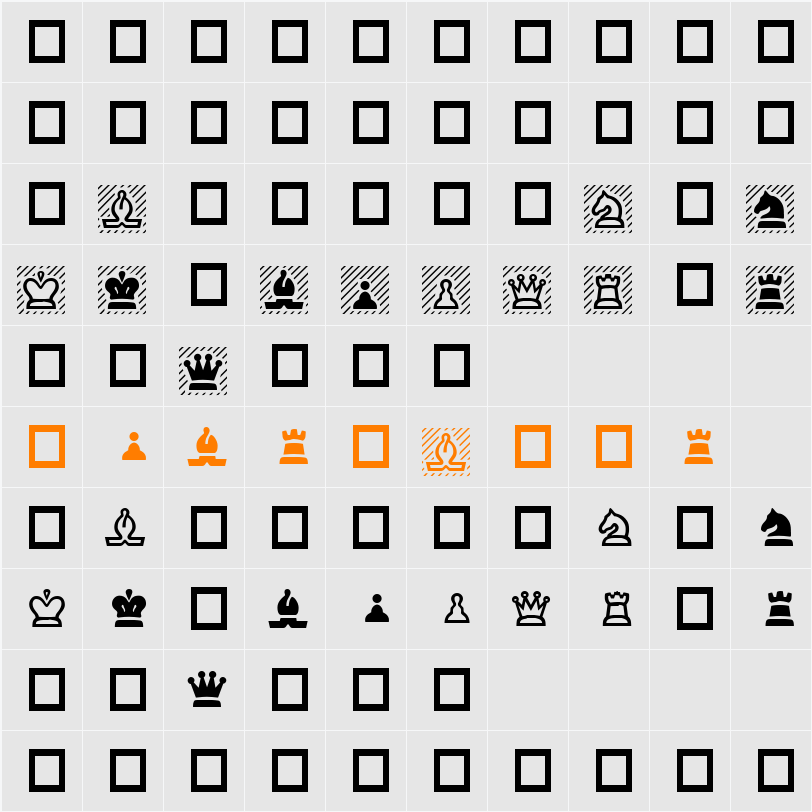 ChessPiece Character Map