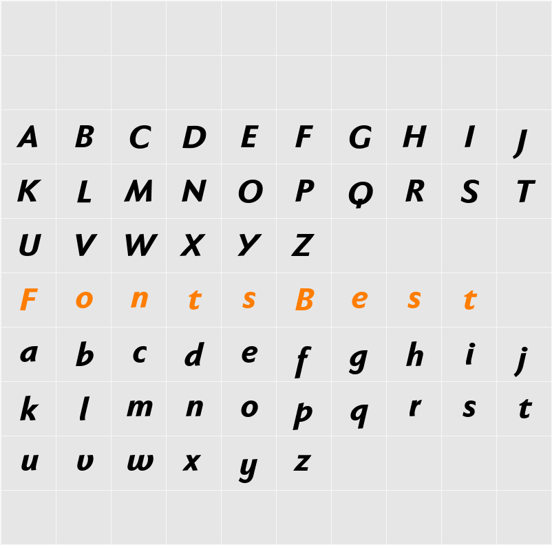 Faber Sans Pro reduced Character Map