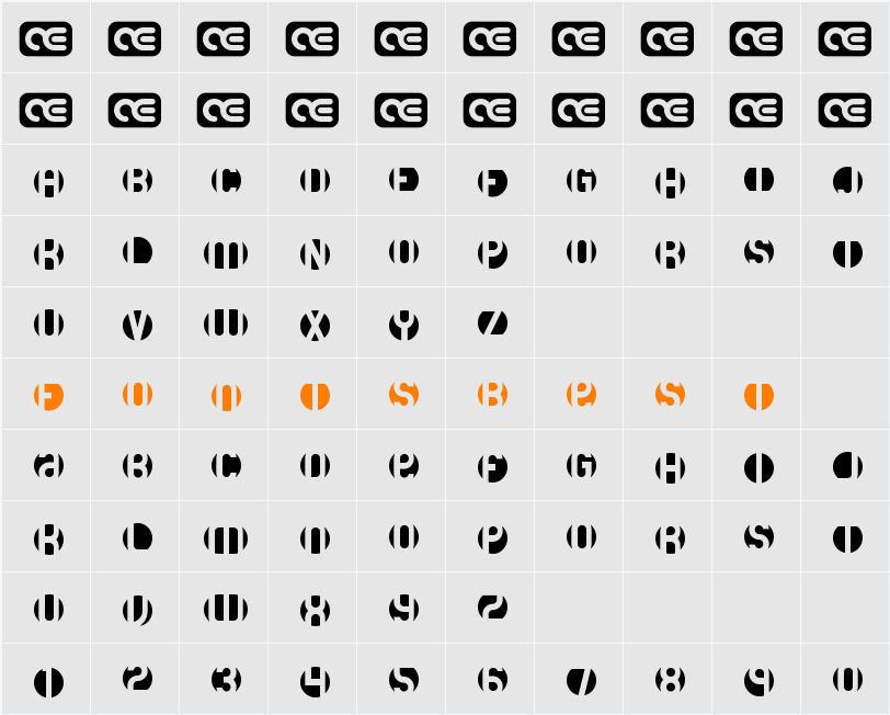 DB Layer 3 BRK Character Map
