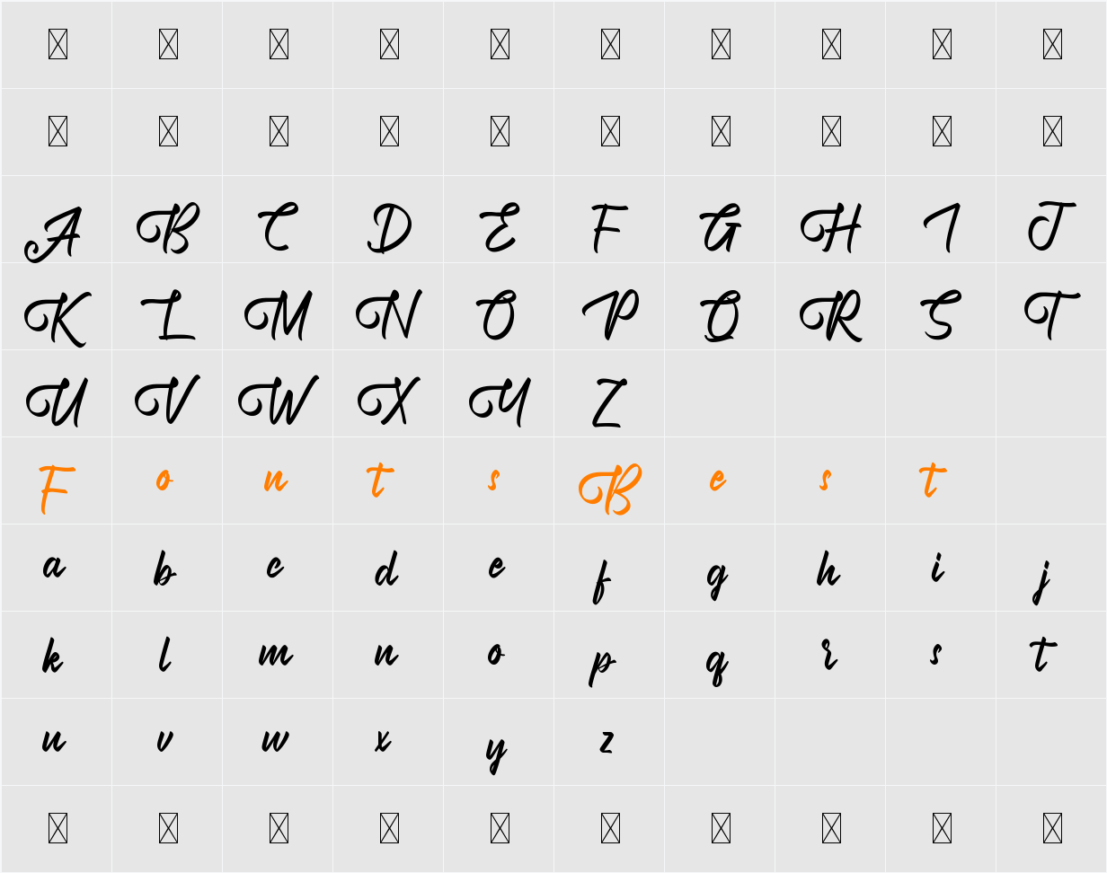 Adventium Demo Character Map