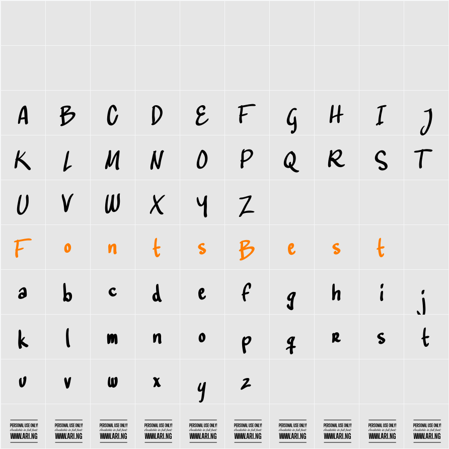 Bloc Boy PERSONAL USE ONLY Character Map