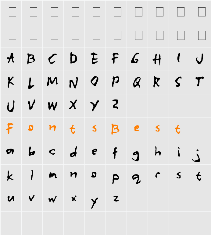 ALBUMME SMOOTH Character Map