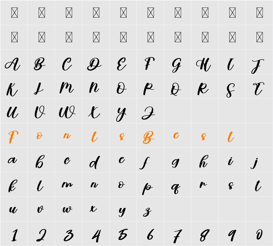 Boba Character Map