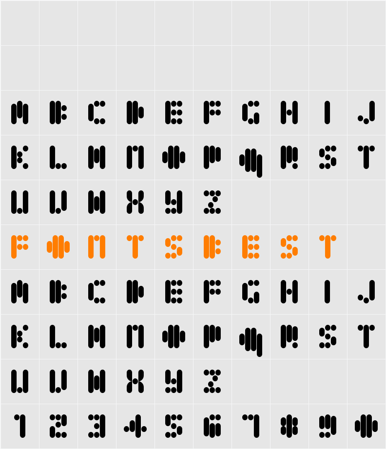 MoreFour v2 Character Map