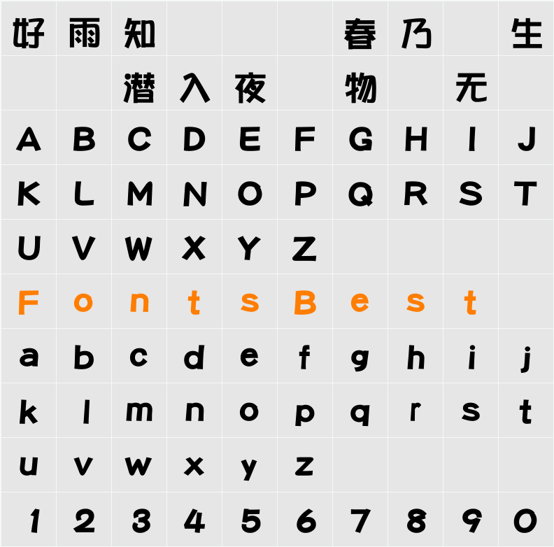 DFPPOP1W9-B5 Character Map