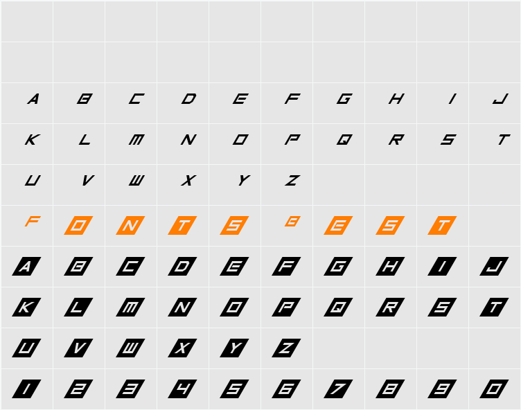 InversionzItalic Character Map