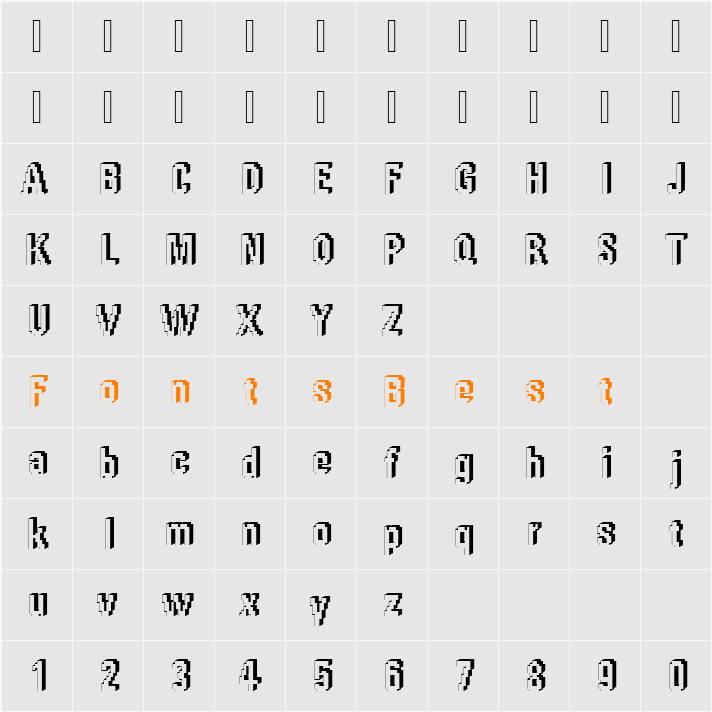 DTCRoughM66 Character Map