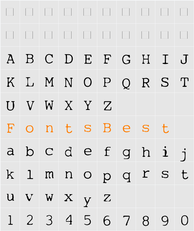 My type of font Character Map